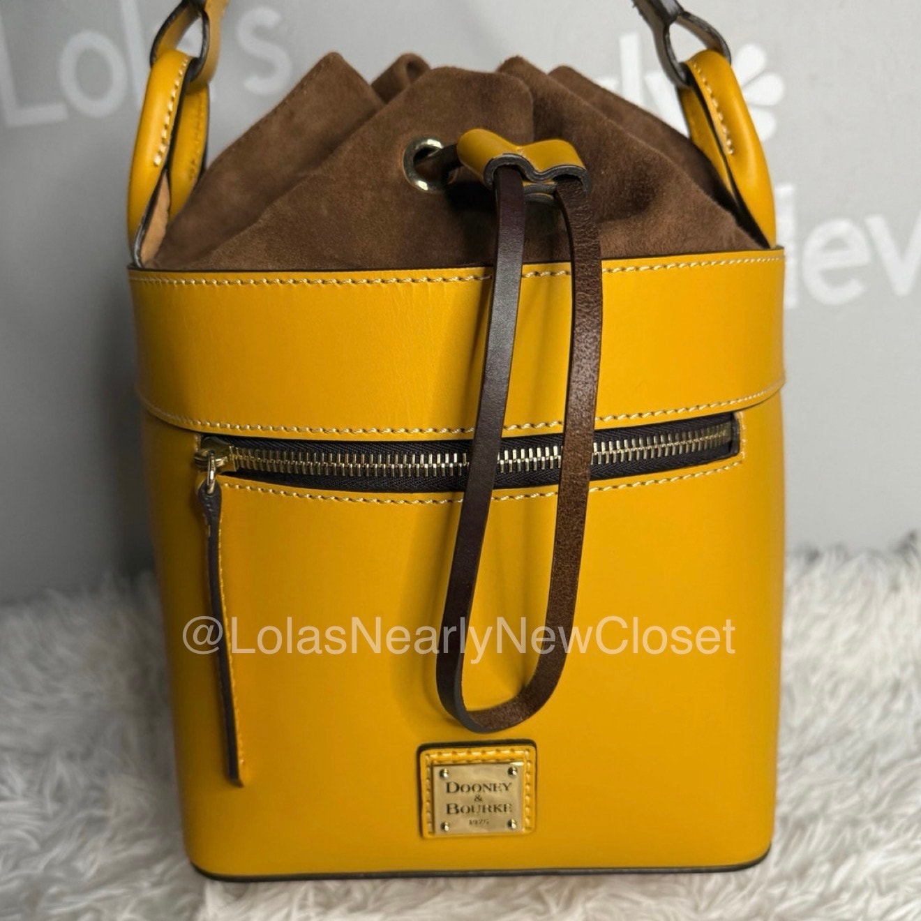 DOONEY & BOURKE Yellow Beacon Drawstring Shoulder Bag Purse