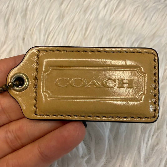 2" COACH Patent Leather White Fob Bag Charm Hang tag Hangtag
