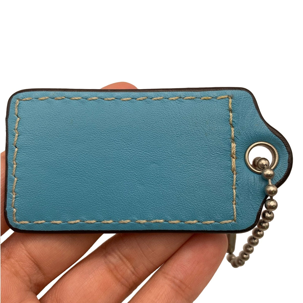 2.5" COACH Blue Fob Bag Charm Hang tag Hangtag