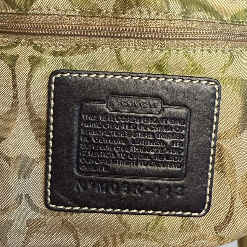 Vintage COACH y2k Black Natural Legacy Straw Tote Bag