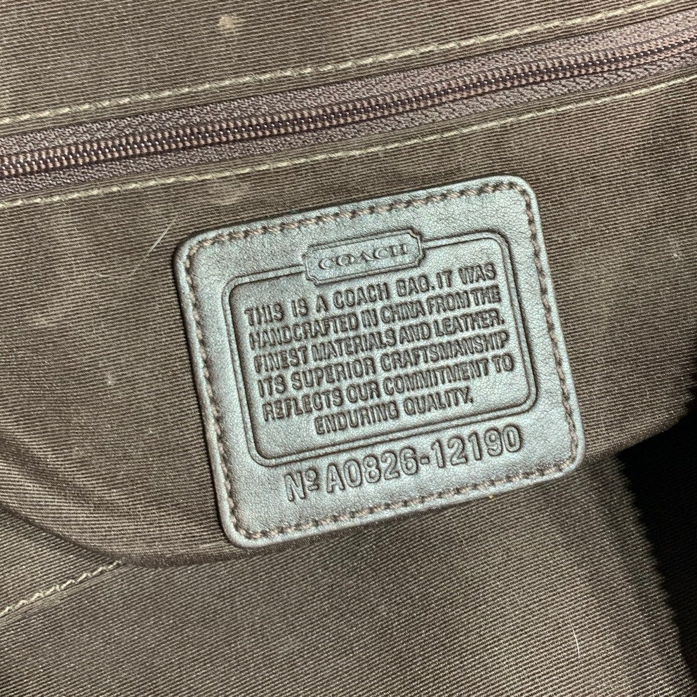 Y2K Coach Signature Jacquard Brown Cream Hobo #12190 shoulder bag