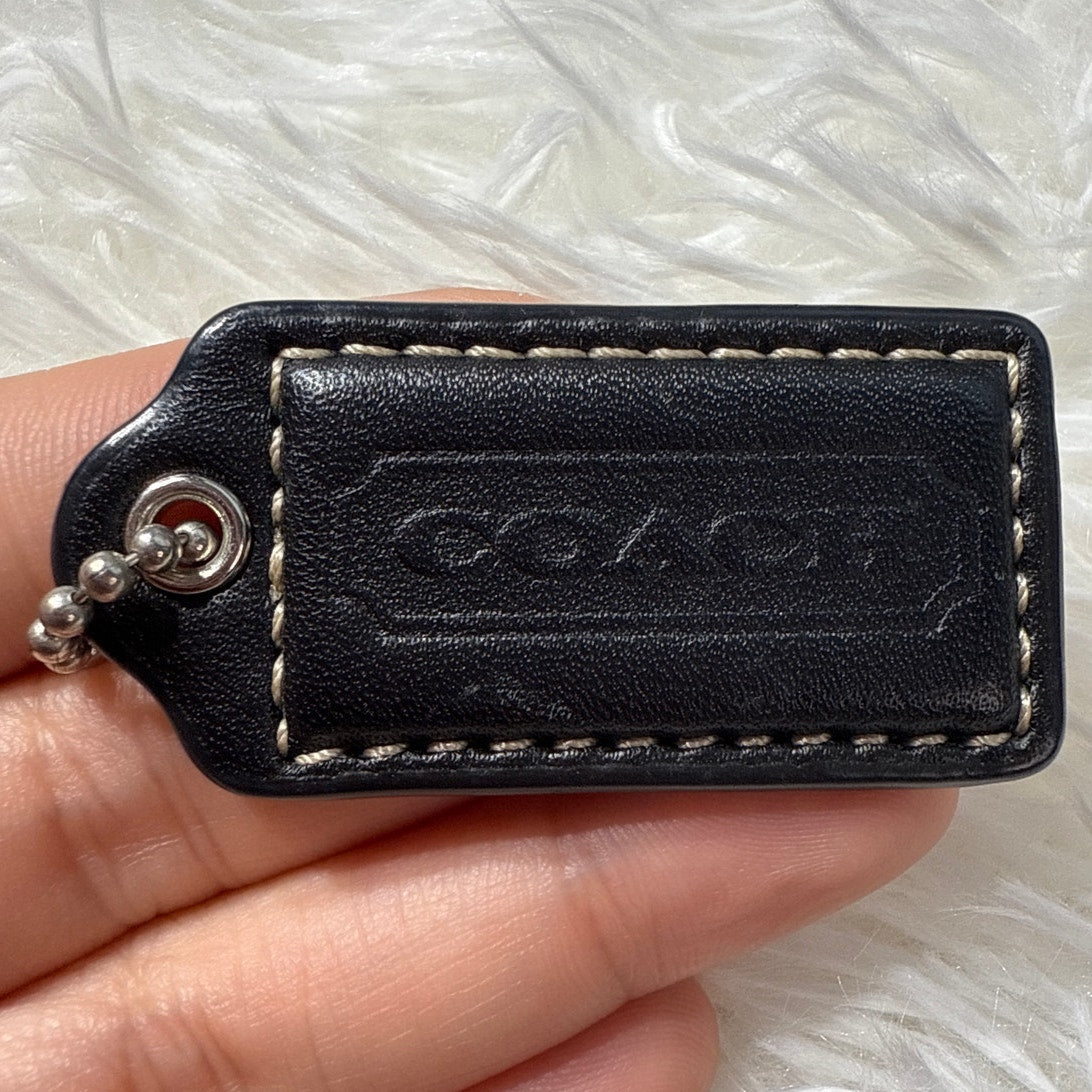 1.5" COACH Black Fob Bag Charm Hang tag Hangtag