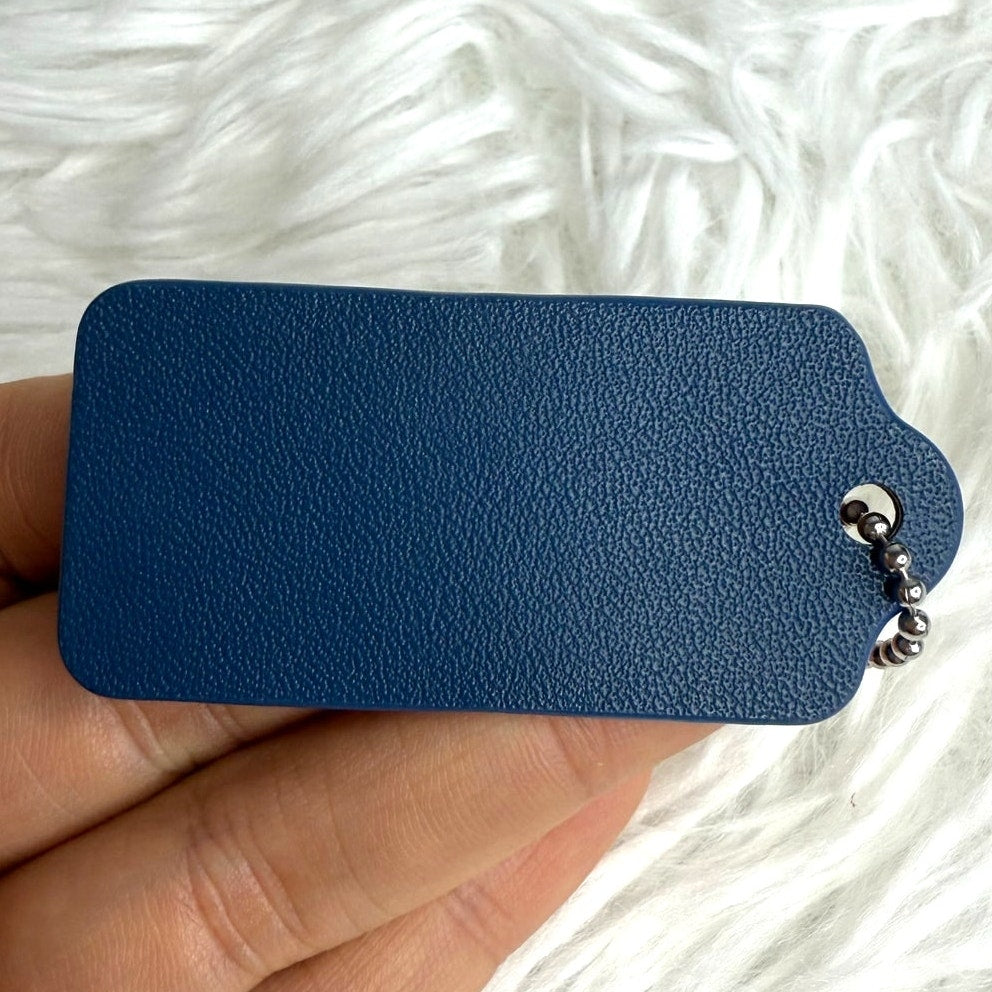 2" COACH Blue Fob Bag Charm Hang tag Hangtag