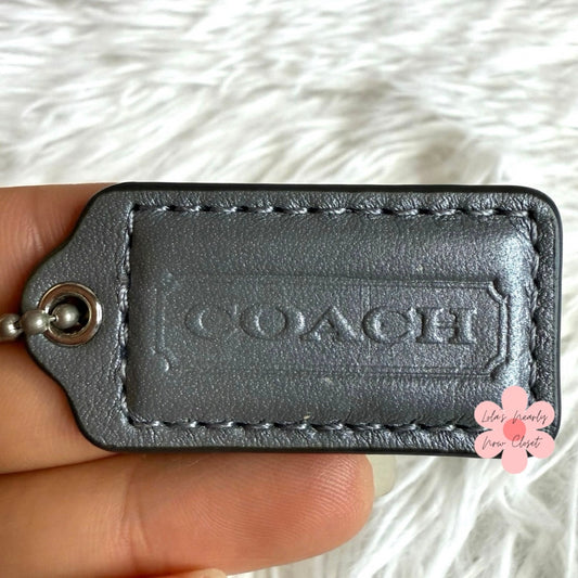1.5" COACH Blue Fob Bag Charm Hang tag Hangtag