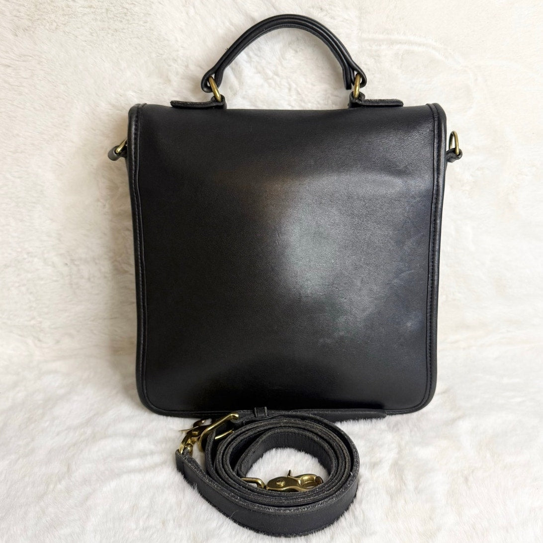 Vintage Coach 5130 Station Black Leather Crossbody Bag Purse