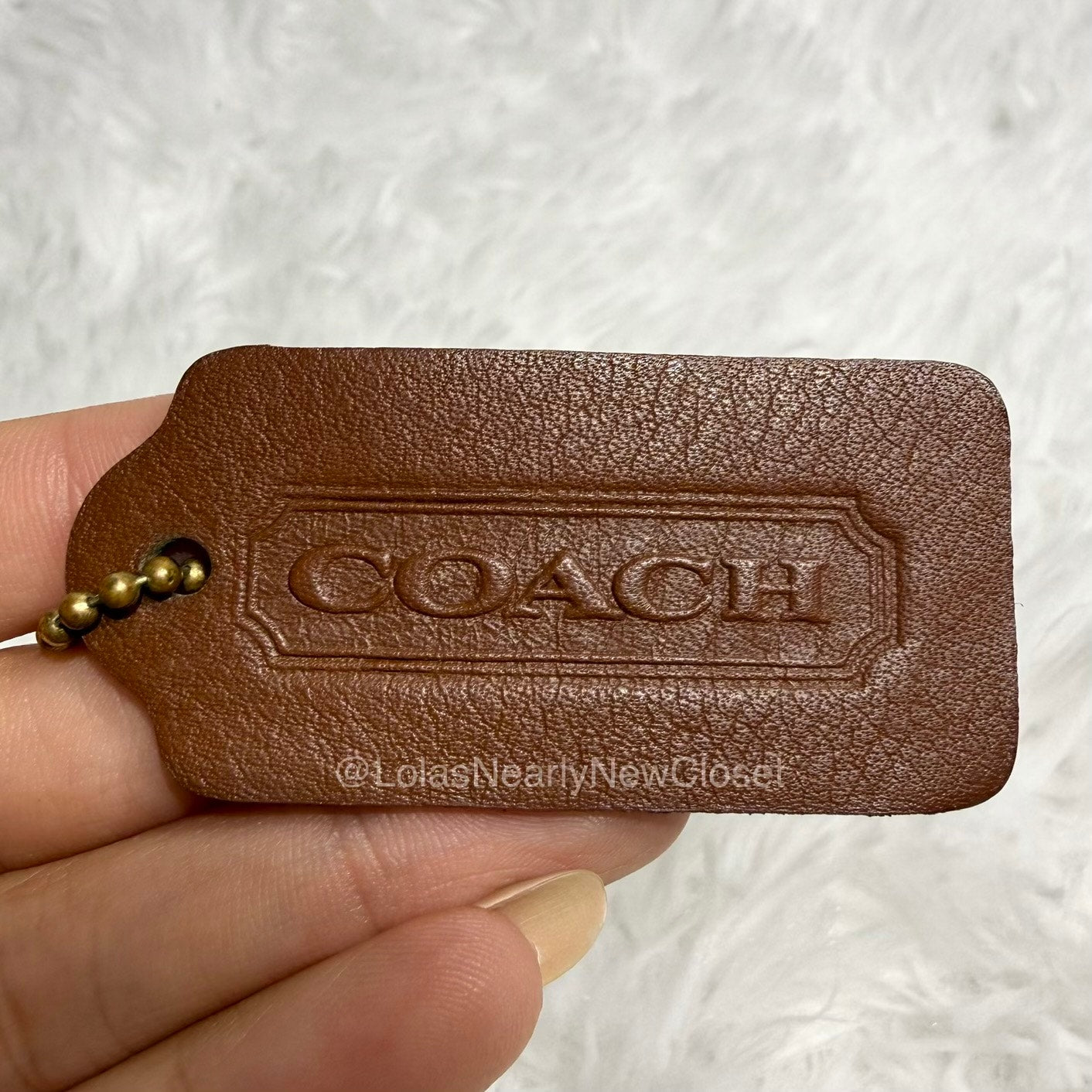 2" Vintage COACH British Tan Fob Bag Charm Hang tag Hangtag