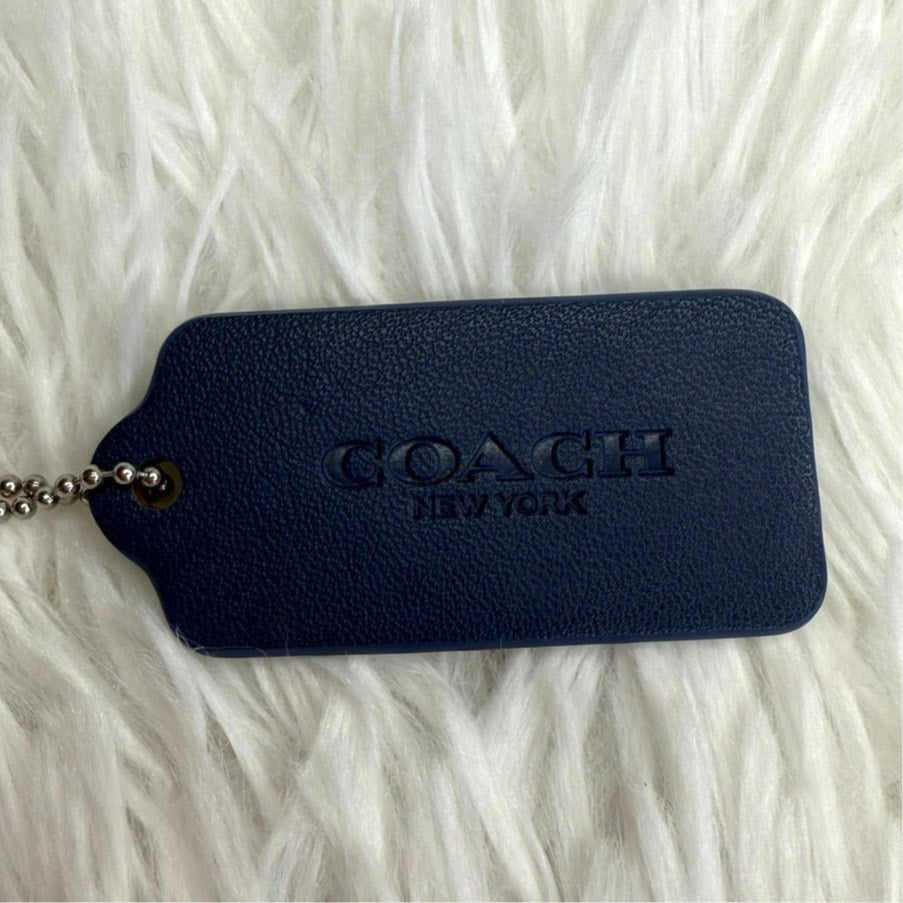 2" COACH Blue Fob Bag Charm Hang tag Hangtag