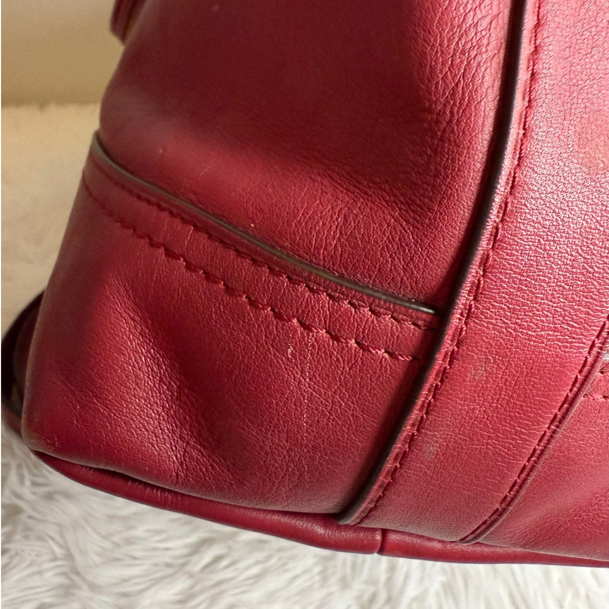 COACH Legacy Molly Duffle tote satchel purse handbag Cognac Glove Leather
