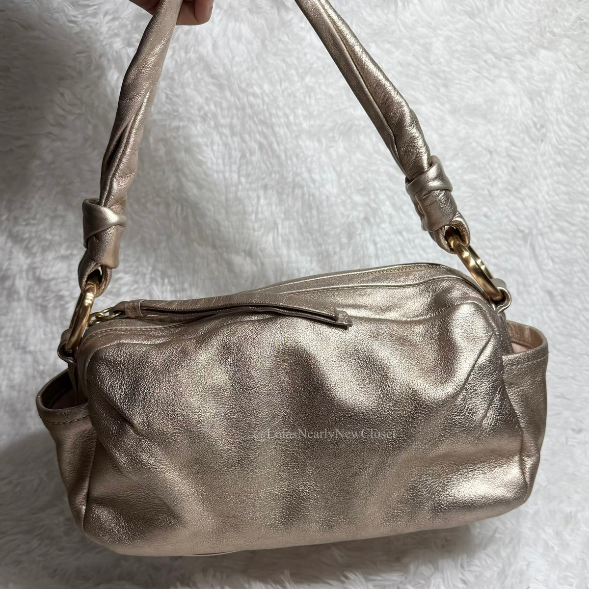 Coach Parker Metallic Leather Shoulder Bag