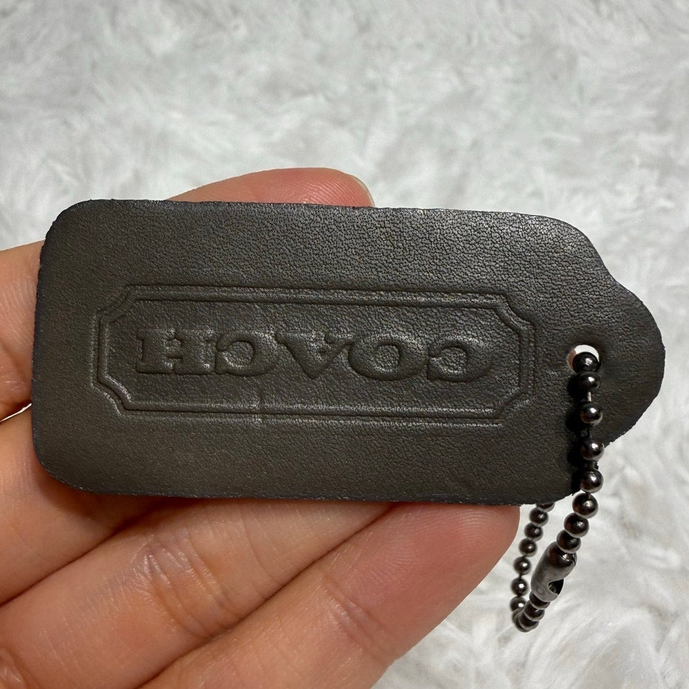 2" Vintage COACH Grey Fob Bag Charm Hang tag Hangtag