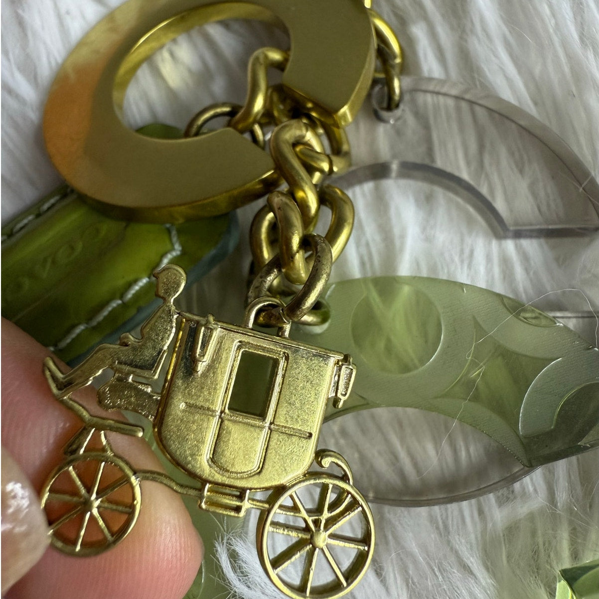 Rare Vintage COACH "C" Hang Tag and Horse Carriage Bag Charm Key Fob