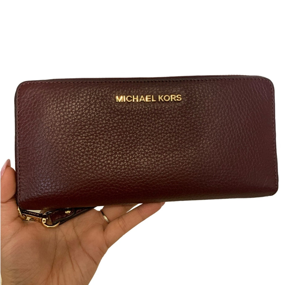 Michael Kors Burgundy Zip Around Wallet