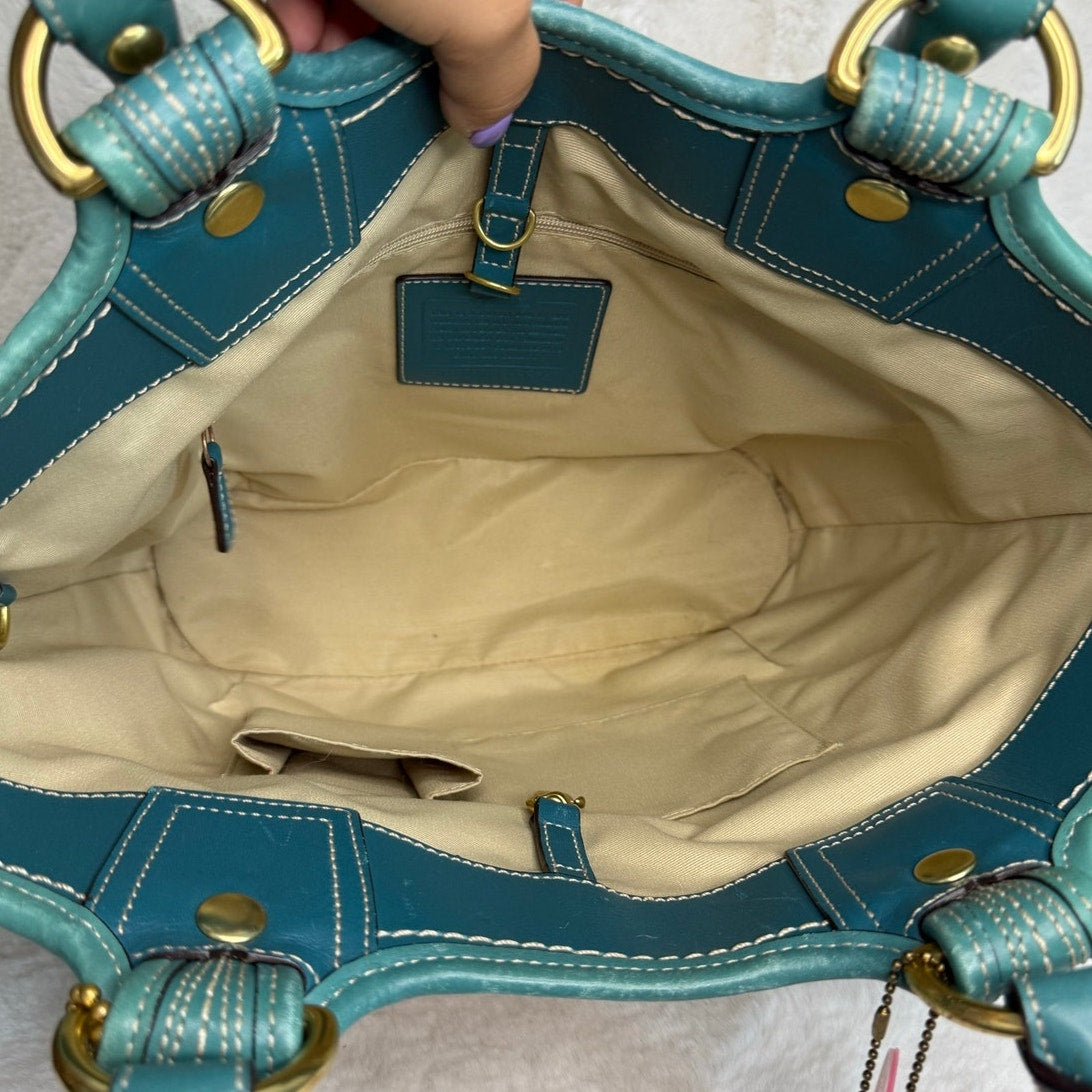 y2k Coach Straw Tote Shoulder Bag