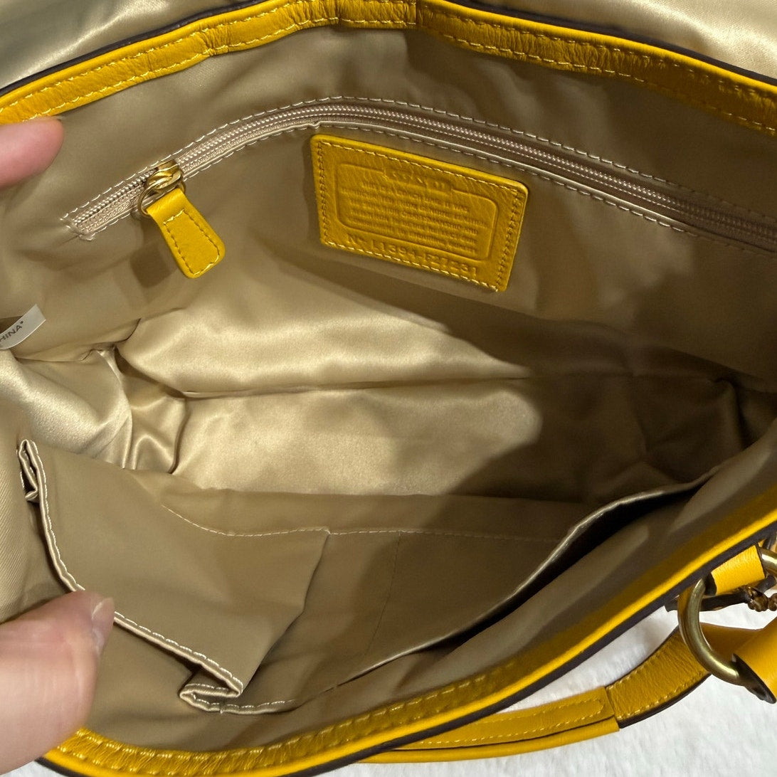 COACH Campbell Flap Satchel Yellow Shoulder Bag
