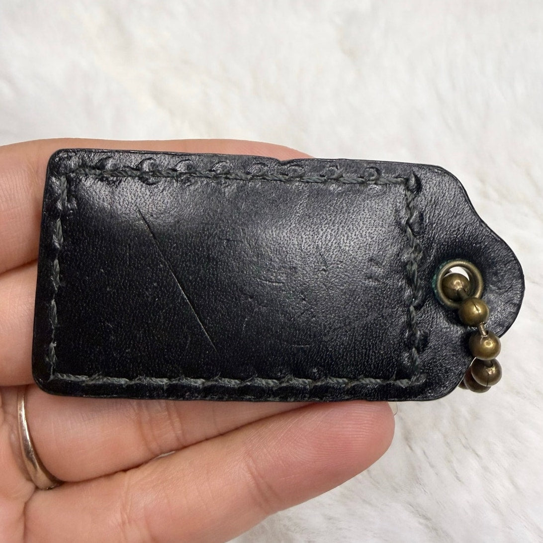 2” y2k COACH Black Fob Bag Charm Hang tag Hangtag