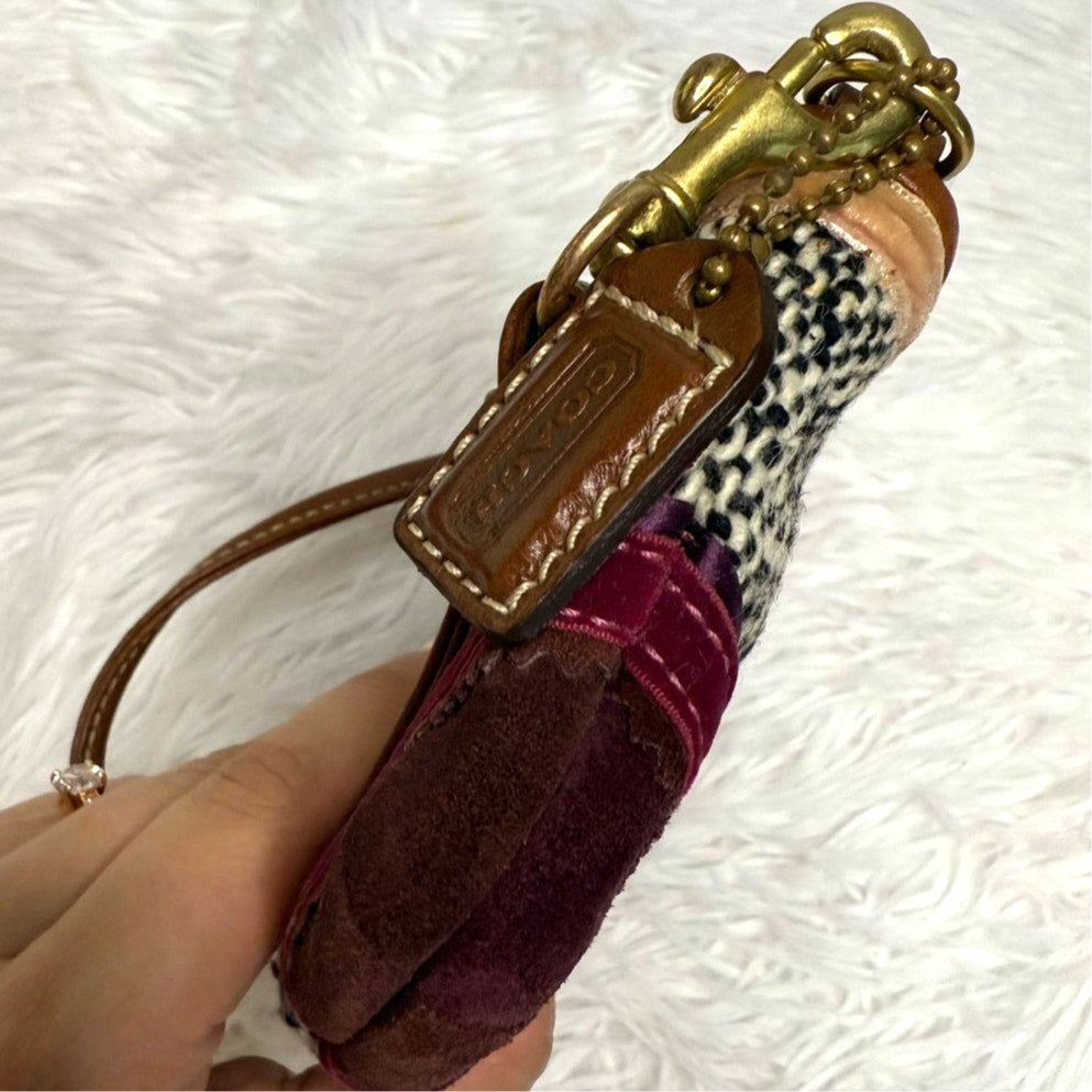 y2k Coach Vintage Limited Edition Soho Tweed Ribbon Bow Mini Purse Bag Charm
