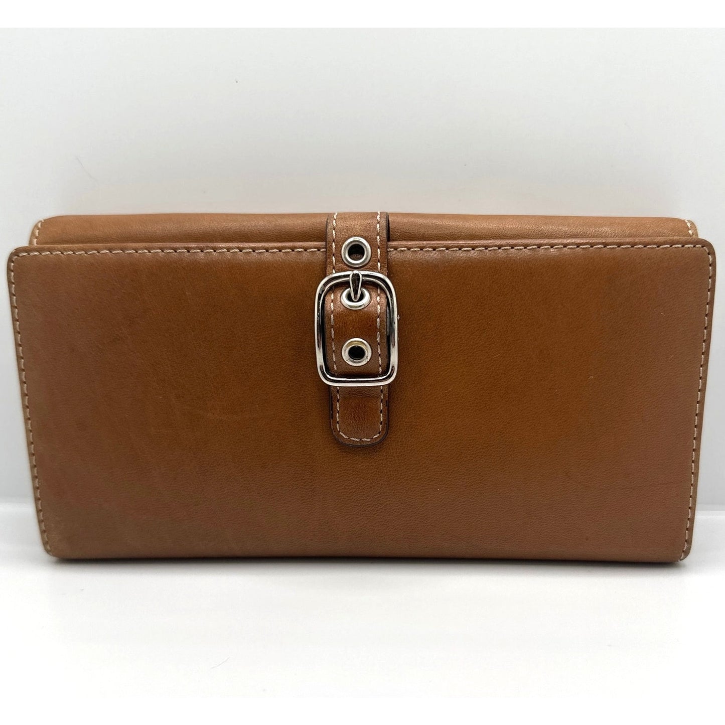 Vintage Soho COACH Brown Buckle Y2k Leather Wallet