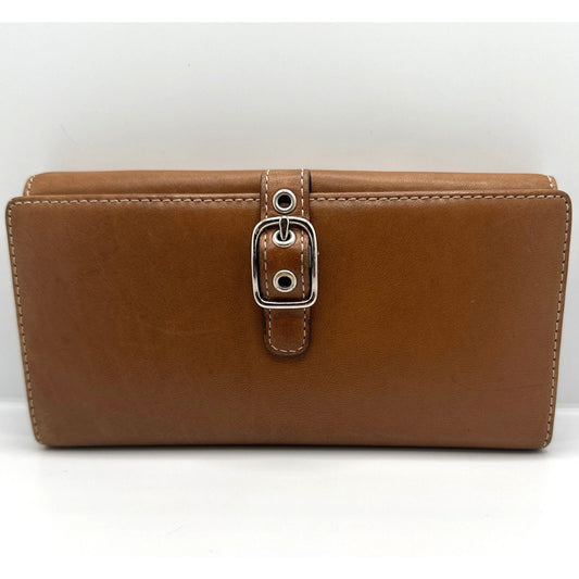 Vintage Soho COACH Brown Buckle Y2k Leather Wallet