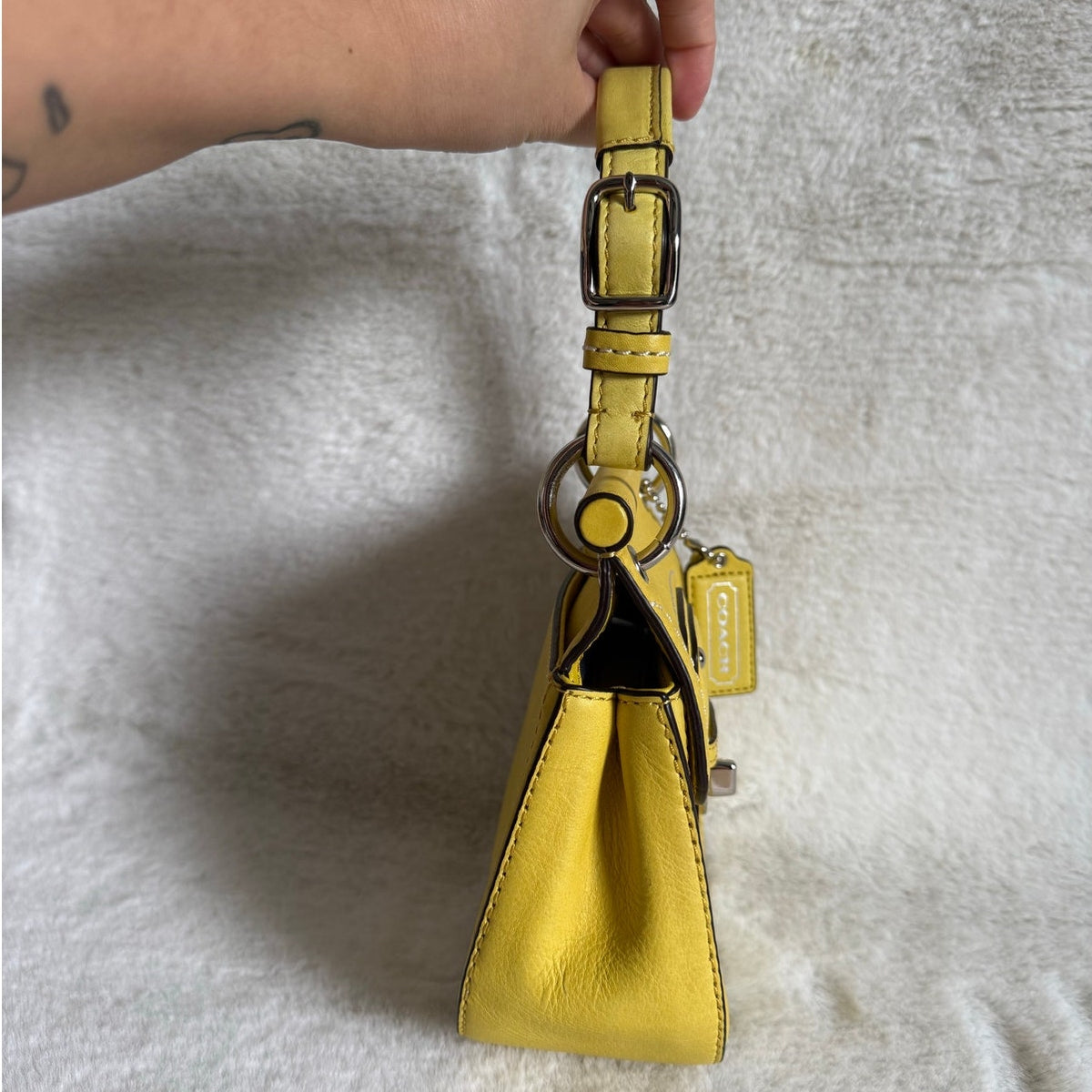 y2k COACH Legacy Yellow Top Handle Crossbody