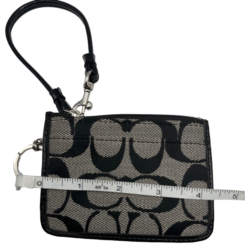 COACH Black and Gray Signature Canvas Card holder / Wristlet