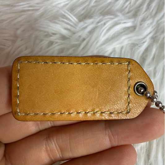 1.5" y2k COACH Tan Fob Bag Charm Hang tag Hangtag
