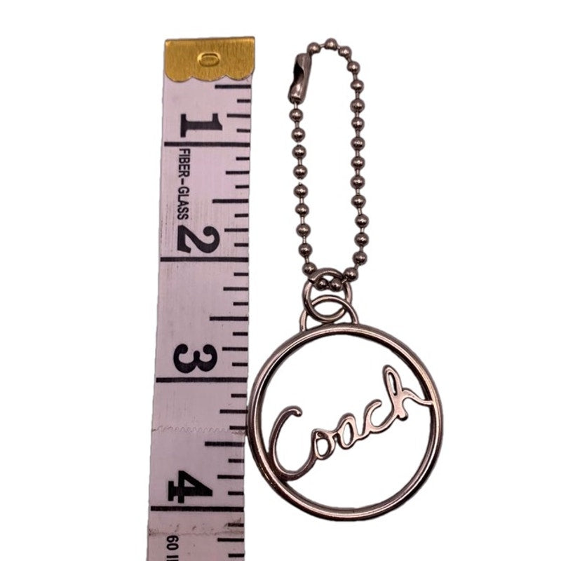 COACH Round Script Logo Silver Nickel Metal Fob Bag Charm Hangtag