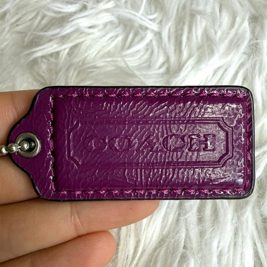 2" COACH Patent Leather Fob Bag Charm Hang tag Hangtag