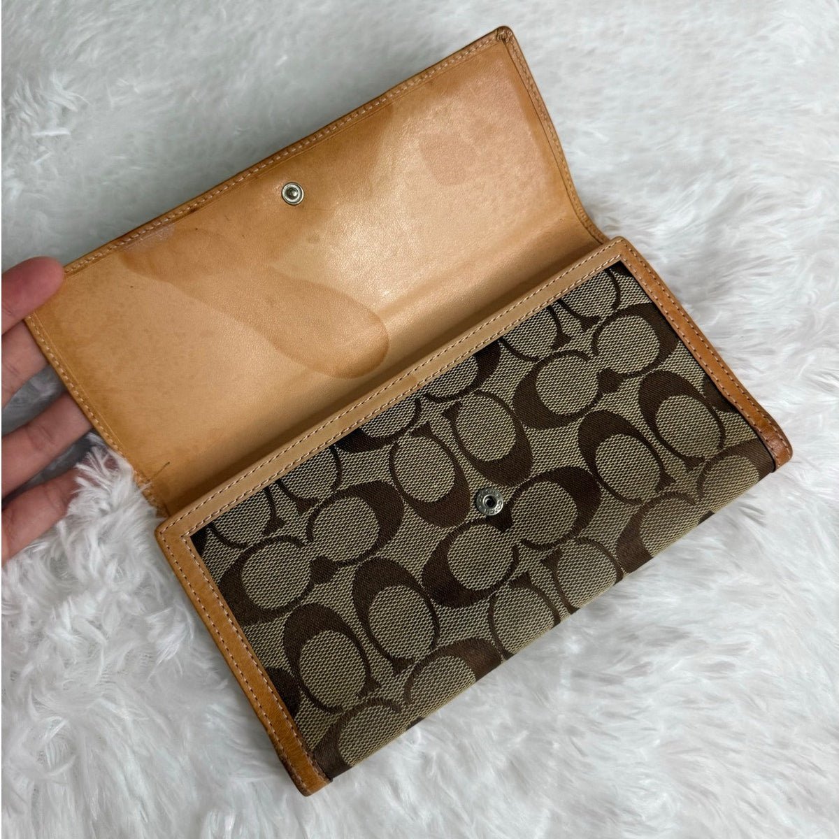 Coach Tan Brown Signature Wallet