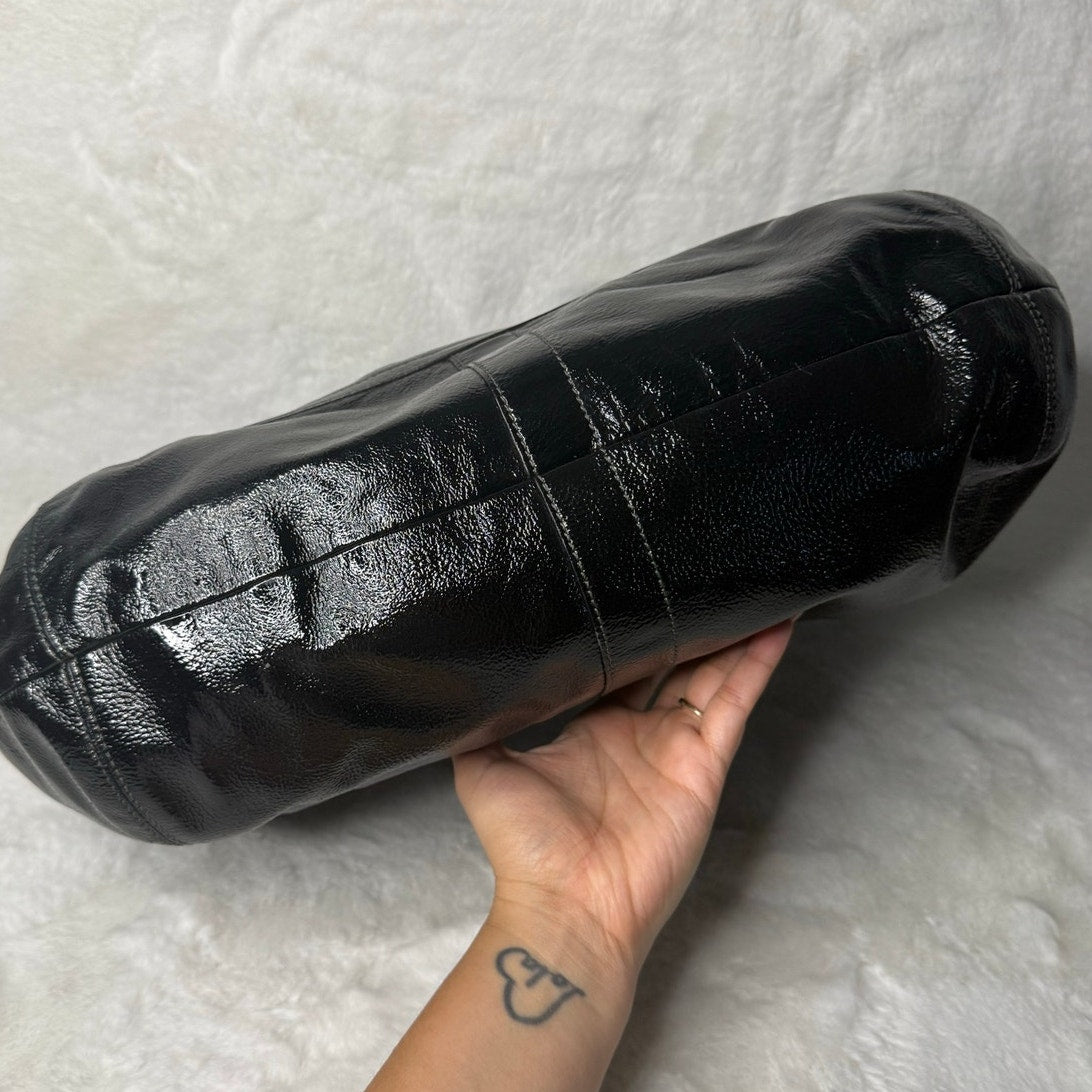 y2k Coach Bag Patent Leather Ergo Turnlock Black Hobo Shoulder Bag