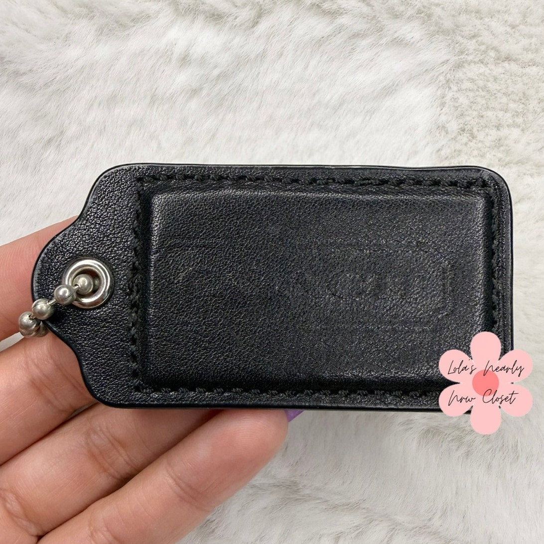 2.5" COACH Black Fob Bag Charm Hang tag Hangtag