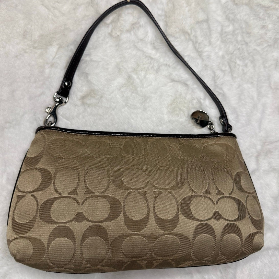 COACH y2k Brown Signature Canvas Wristlet Mini Purse