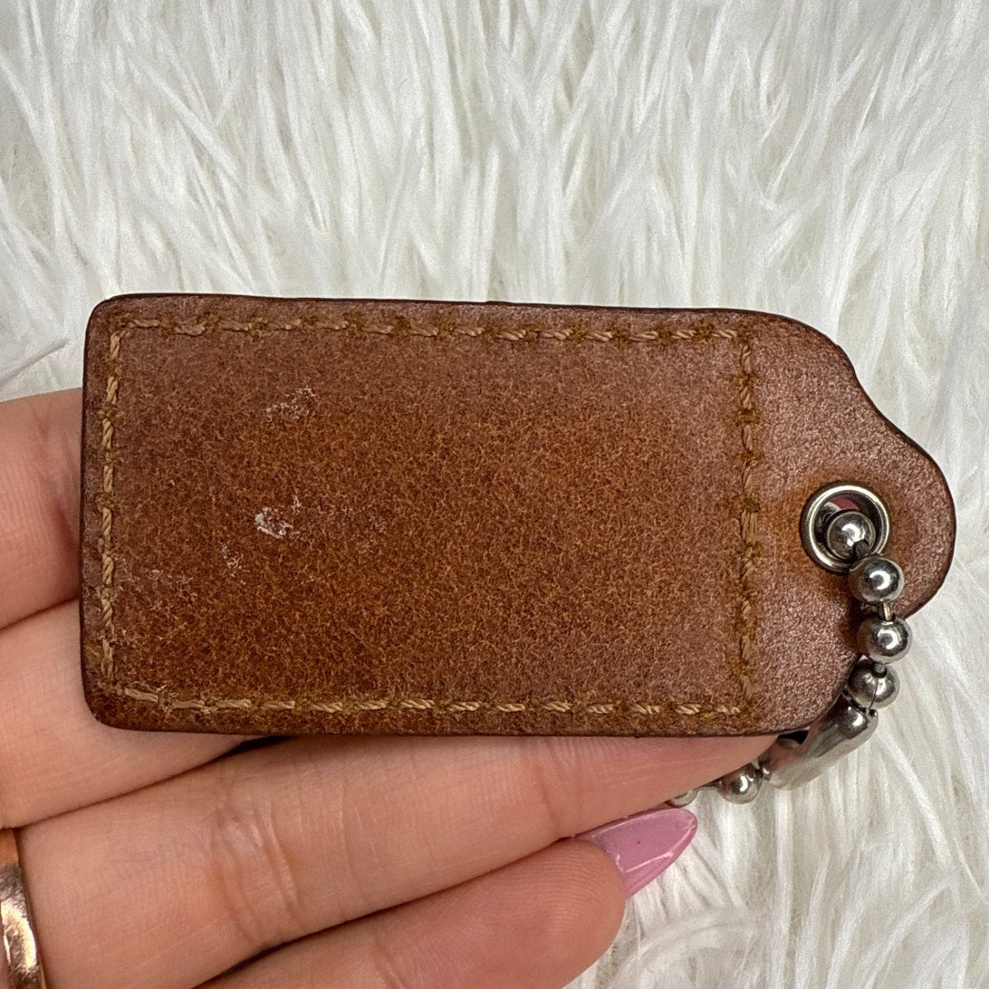 2" COACH Brown Fob Bag Charm Hang tag Hangtag