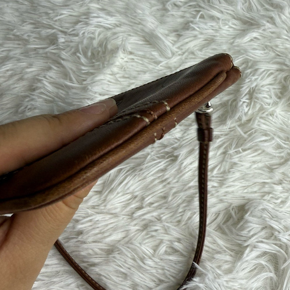 y2k COACH Leatherware Brown Wristlet