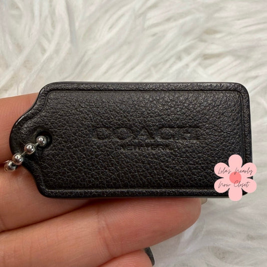 1.5" COACH Brown Fob Bag Charm Hang tag Hangtag
