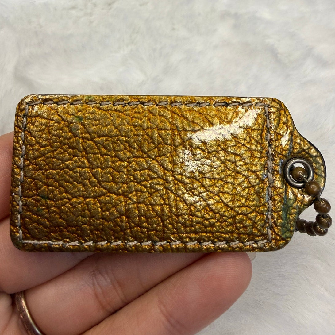 2" COACH Texture Fob Bag Charm Hang tag Hangtag