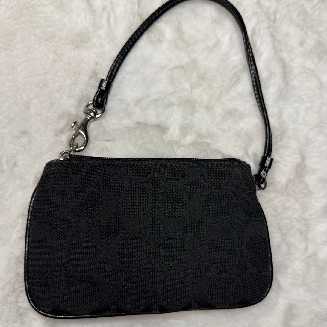 Coach Black Signature Canvas Wristlet