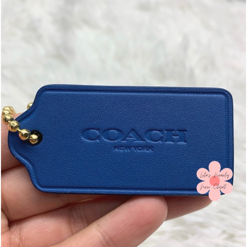 2" COACH Blue  Butterfly Fob Bag Charm Hang tag Hangtag
