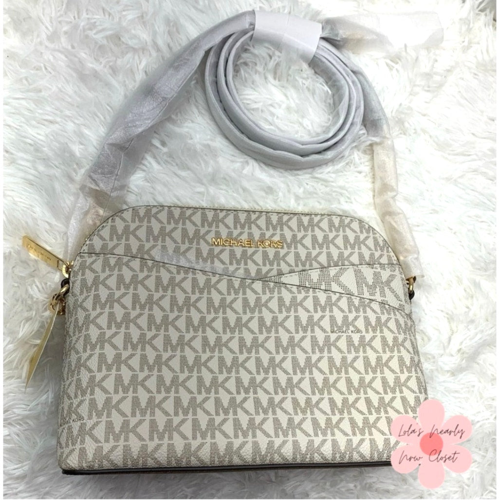 NWT MICHAEL KORS Jet Set Travel Medium Logo Dome Crossbody Bag