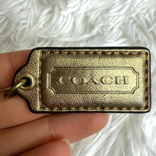 1.5" COACH Gold Fob Bag Charm Hang tag Hangtag