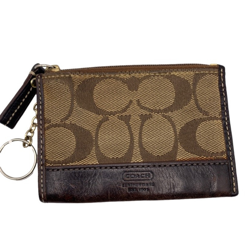 SALE y2k COACH Brown Signature Canvas Card holder Coin Purse
