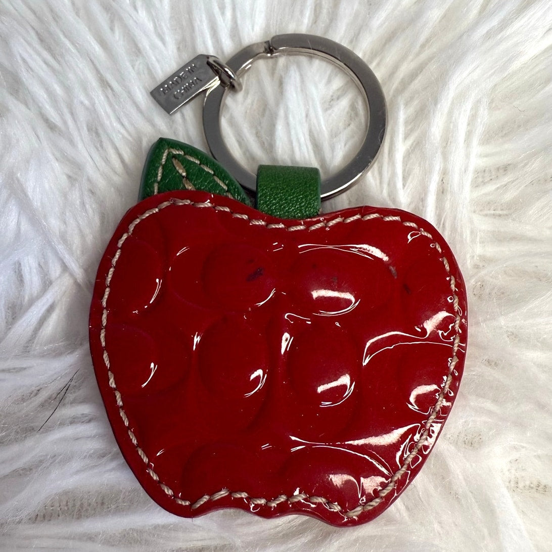 Vintage COACH y2k Apple Patent Leather Photo Frame Bag Charm Key Fob