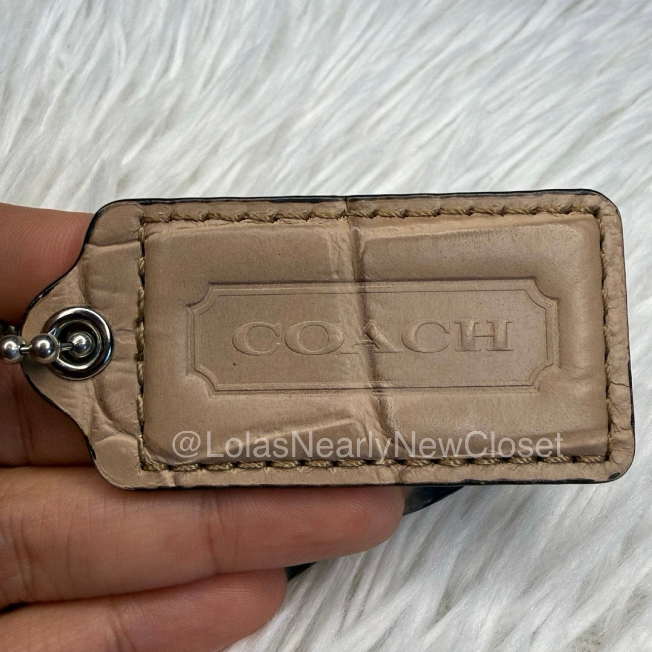 2.5" COACH Crocodile Fob Bag Charm Hang tag Hangtag