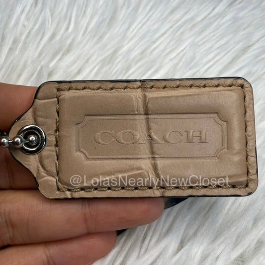 2.5" COACH Crocodile Fob Bag Charm Hang tag Hangtag
