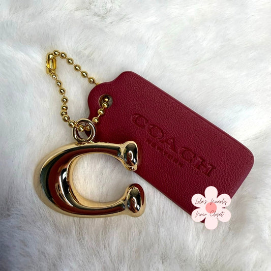 1.5" COACH "C" Hang Tag Key Fob Bag Charm