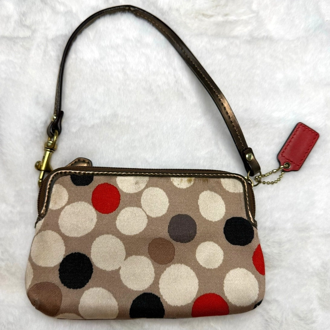 COACH Polka Dot Double Zipper Wristlet