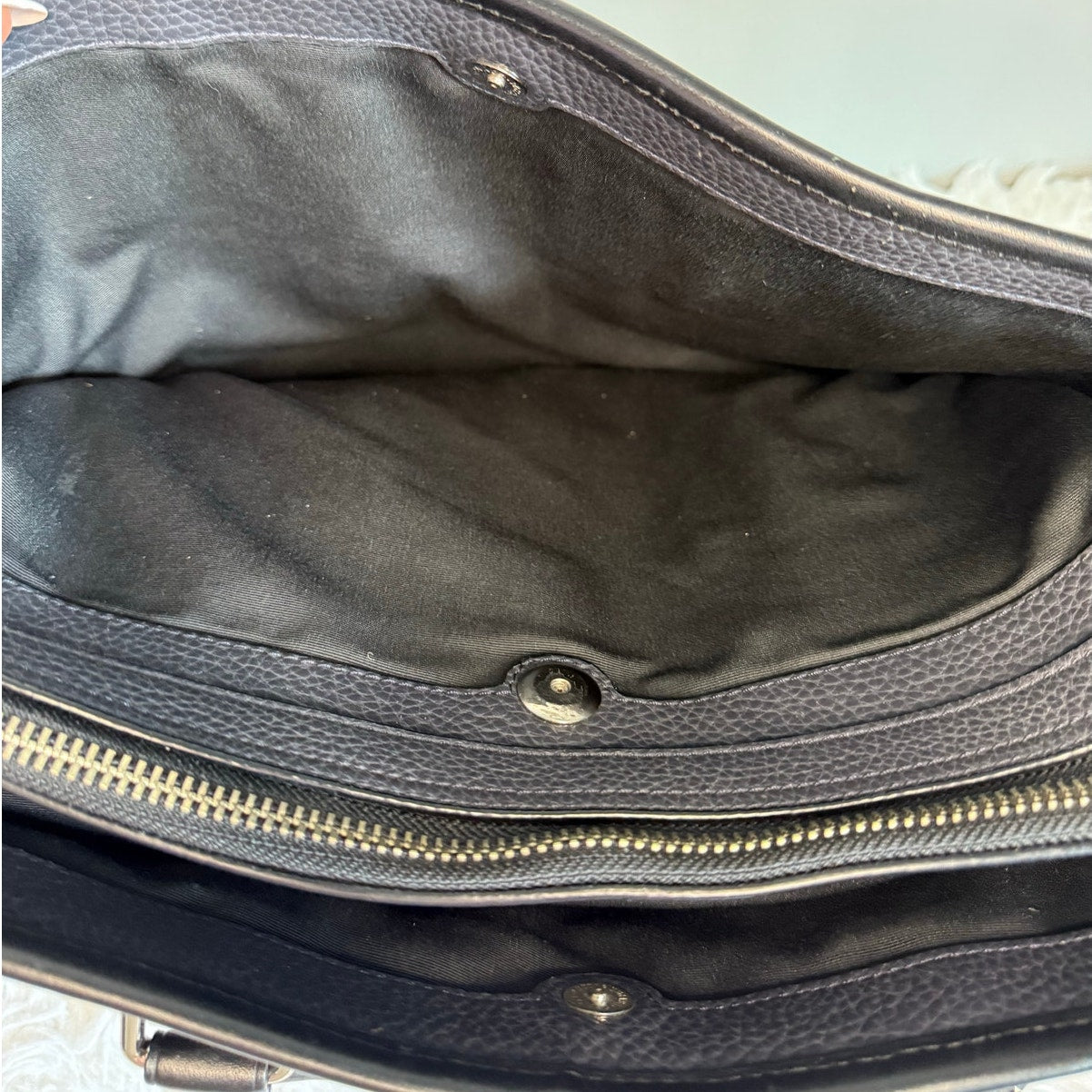 Coach BOND F72308 Black Leather Briefcase w/ Crossbody Strap