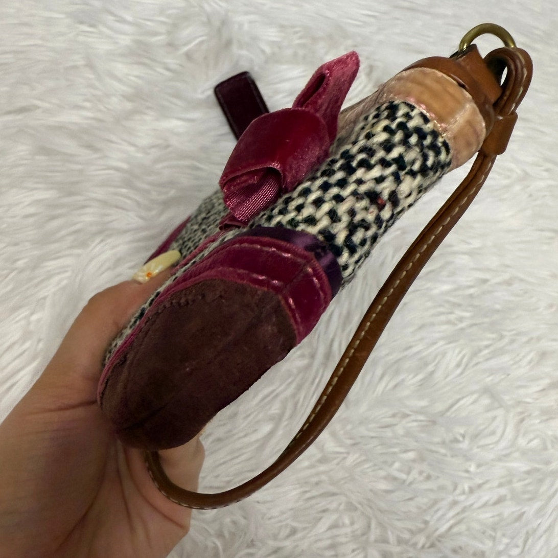 y2k Coach Vintage Limited Edition Soho Tweed Ribbon Bow Mini Purse Bag Charm