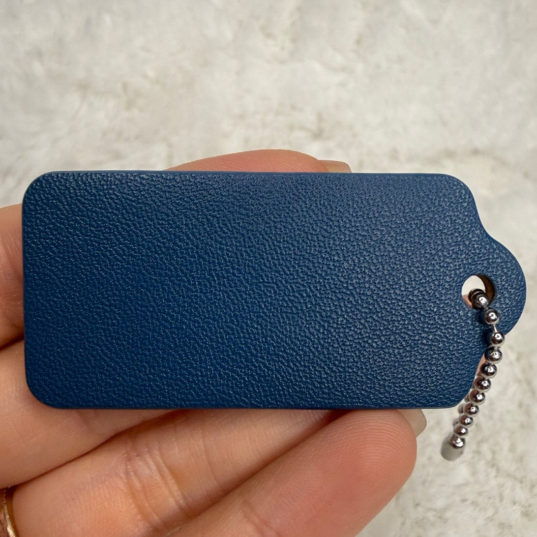 2" COACH Blue Fob Bag Charm Hang tag Hangtag