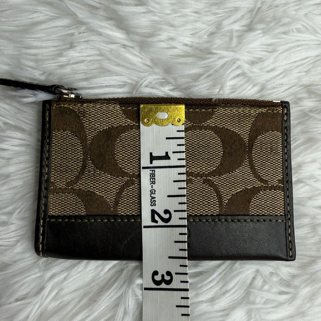 y2k COACH Signature Brown Card Holder Coin Purse Key Ring