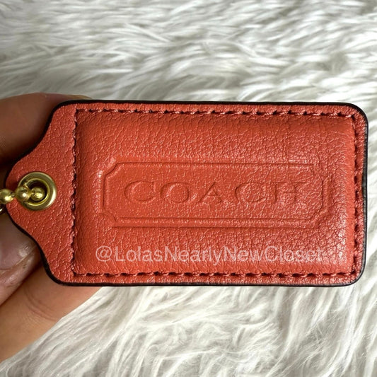 3" Coach Coral Fob Bag Charm Hang tag Hangtag